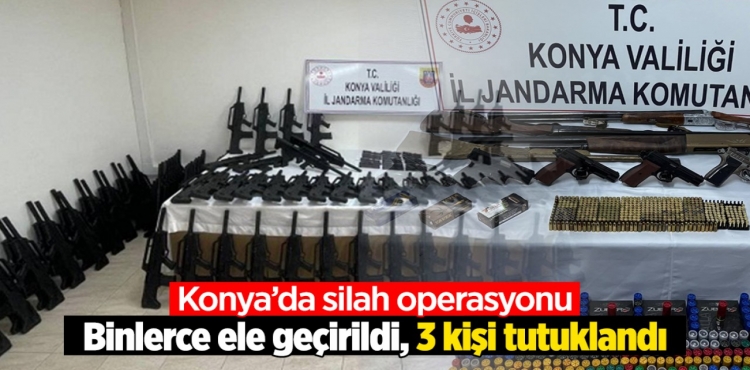 Konya'da silah operasyonu: Binlerce ele geçirildi, 3 kişi tutuklandı?v=1