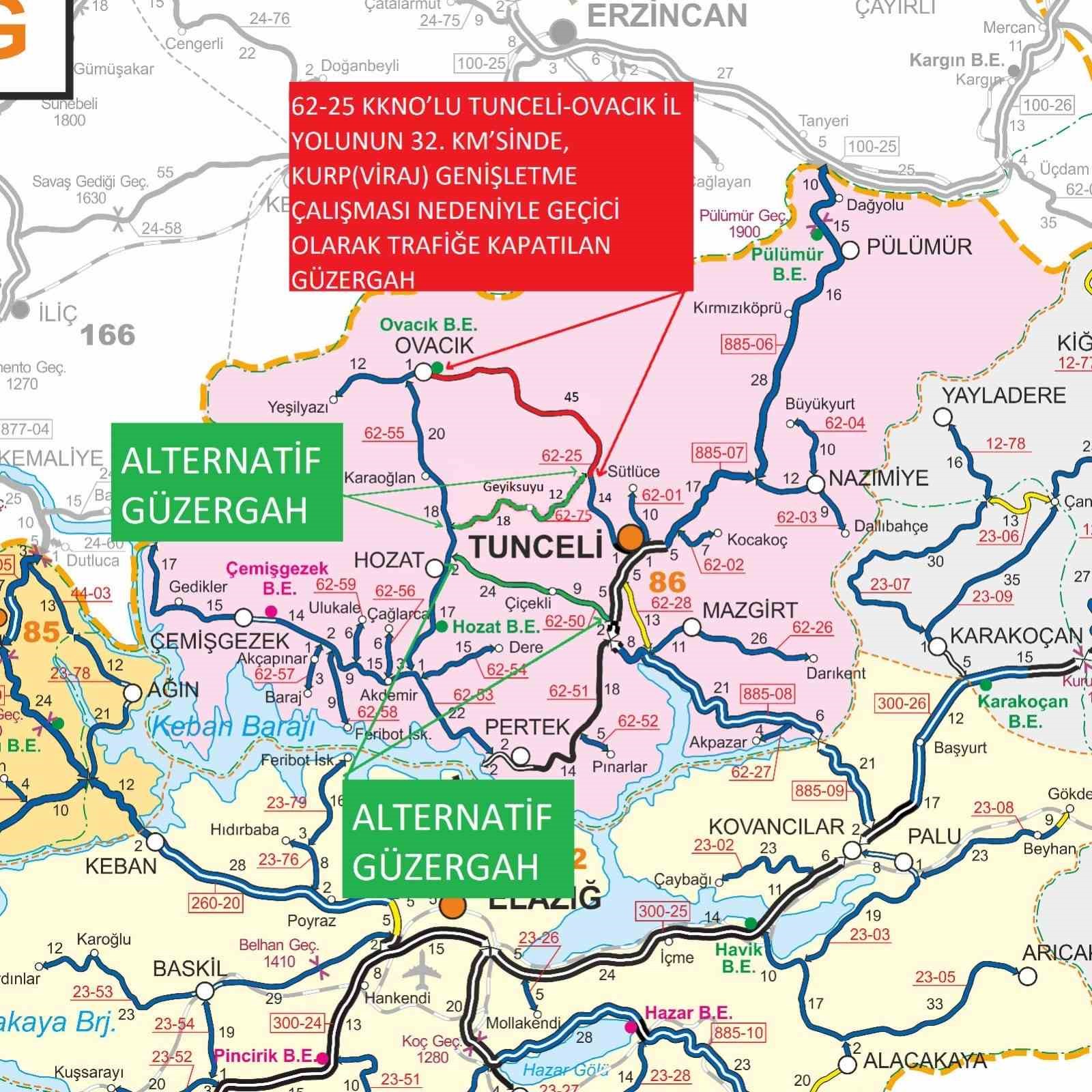 Tunceli-Ovacık yolunda çalışma: Yol trafiğe kapatılacak
?v=1
