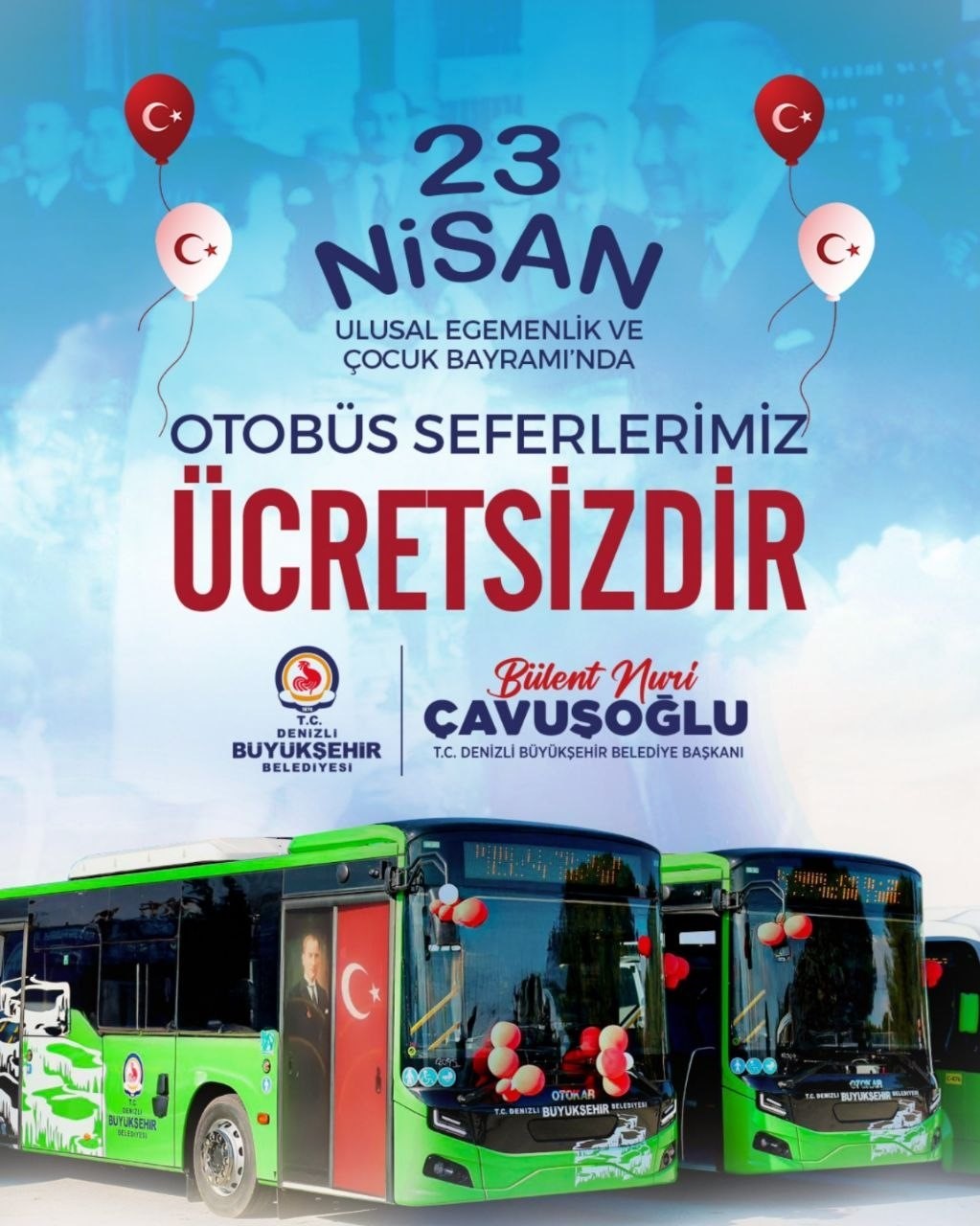 Denizli’de toplu ulaşım 23 Nisan’da ücretsiz olacak
?v=1
