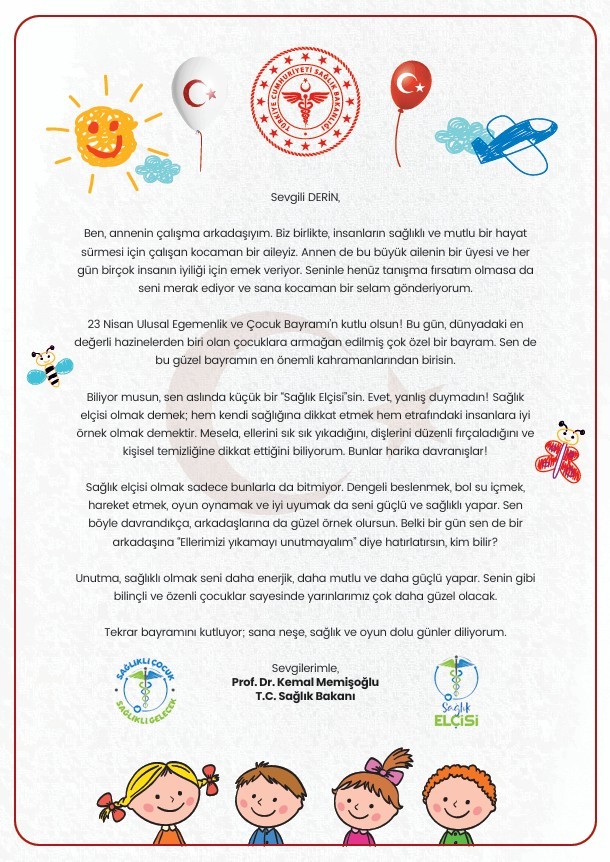 Bakan Memişoğlu, 2 bin 36 sağlık elçisine mektup gönderdi, 23 Nisan Ulusal Egemenlik ve Çocuk Bayramı’nı kutladı
?v=1