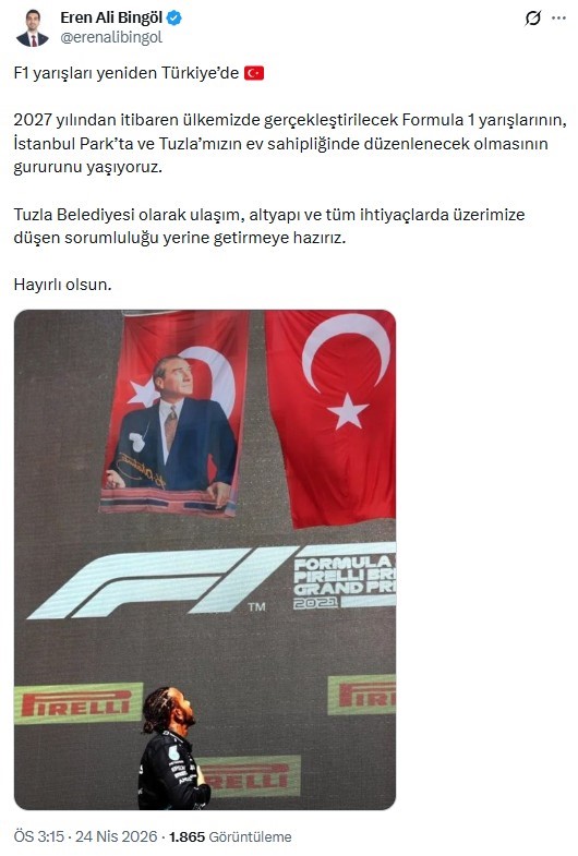 Hasret bitiyor Formula 1 geliyor: Başkan Bingöl’den  Hazırız  mesajı
?v=1