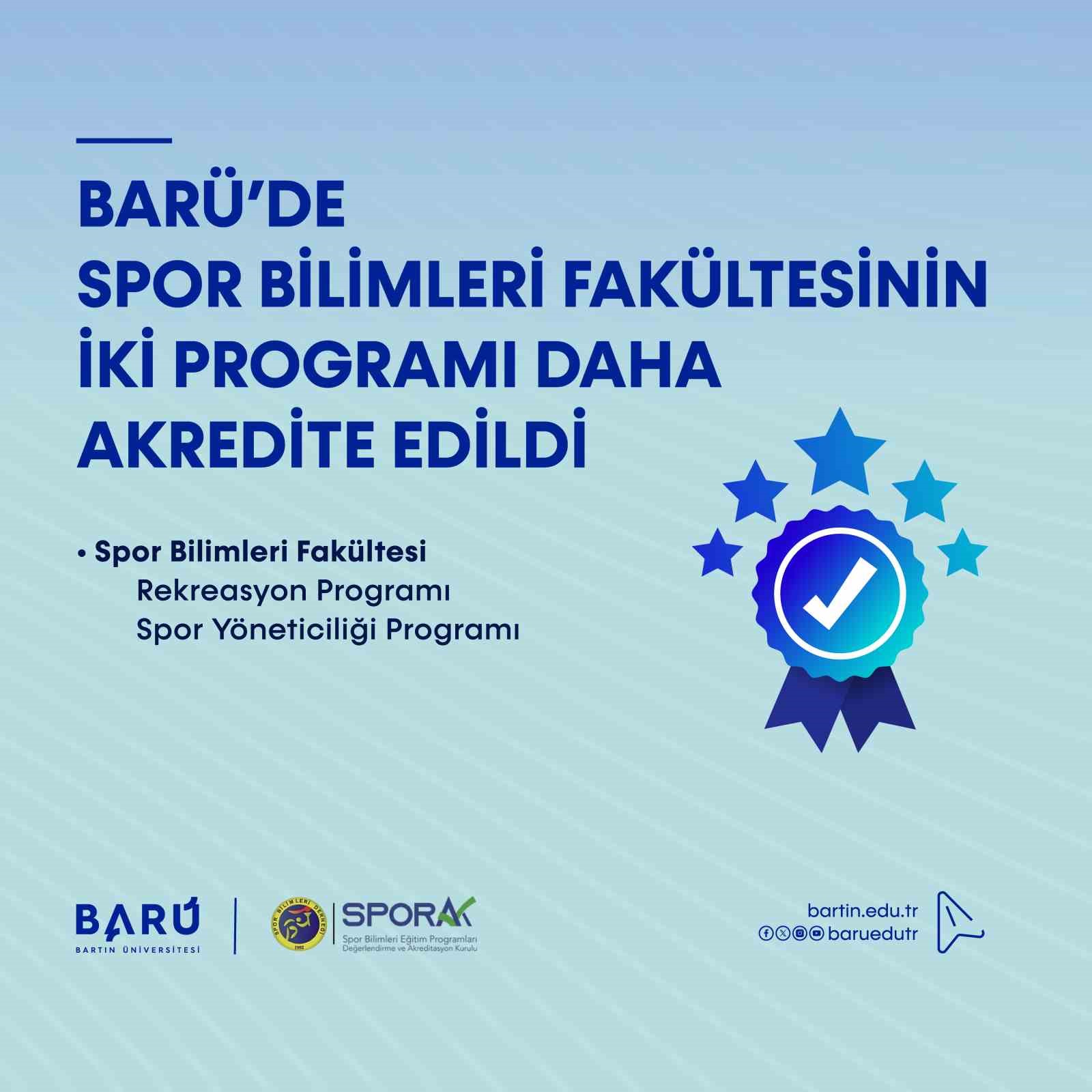 BARÜ’de Spor Bilimleri Fakültesinin iki programı daha akredite edildi
?v=1