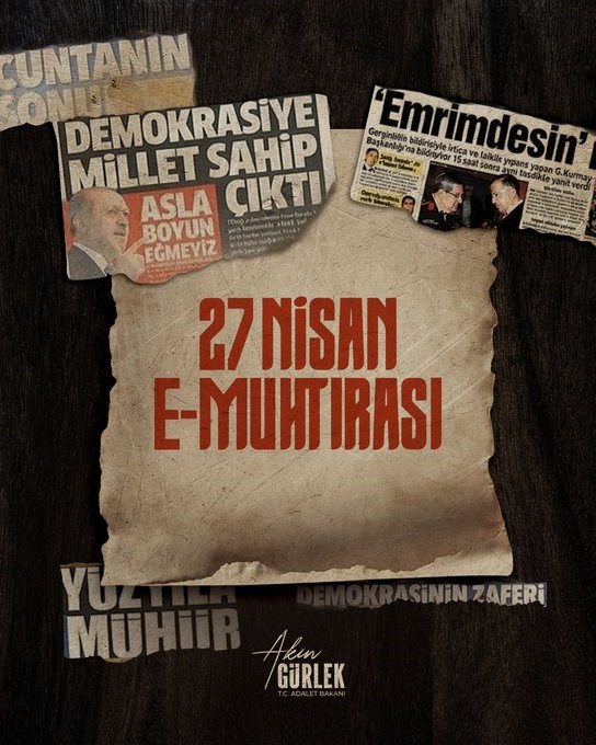 Bakan Gürlek:  27 Nisan E-muhtırası, hukuk devletine karşı bir müdahale girişimiydi 
?v=1