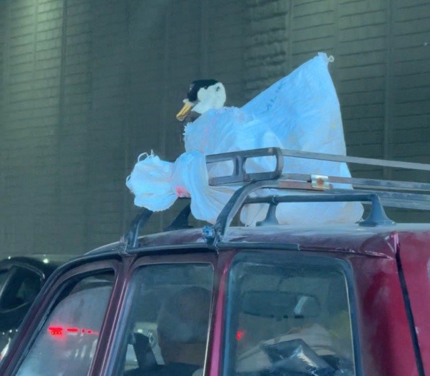 Aracın üzerindeki kazın ilginç yolculuğu kameraya yansıdı
?v=1