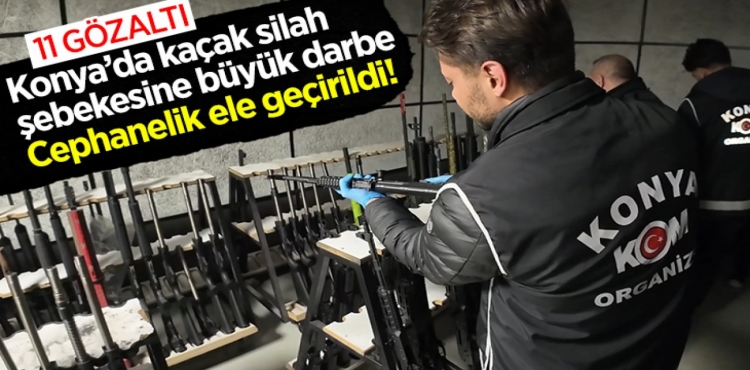 Konya’da Kaçak Silah Şebekesine Büyük Darbe Cephanelik Ele Geçirildi 11 Gözaltı?v=1