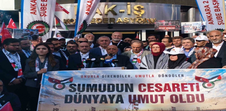 Sumud Filosu’nda İsrail güçleri tarafından alıkonulan HAK-İŞ Genel Başkanı Arslan, konfederasyon tarafından karşılandı?v=1