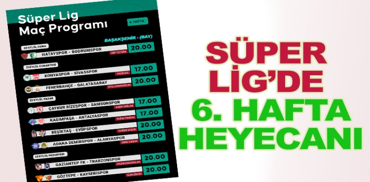 Süper Lig'de 6. hafta heyecanı