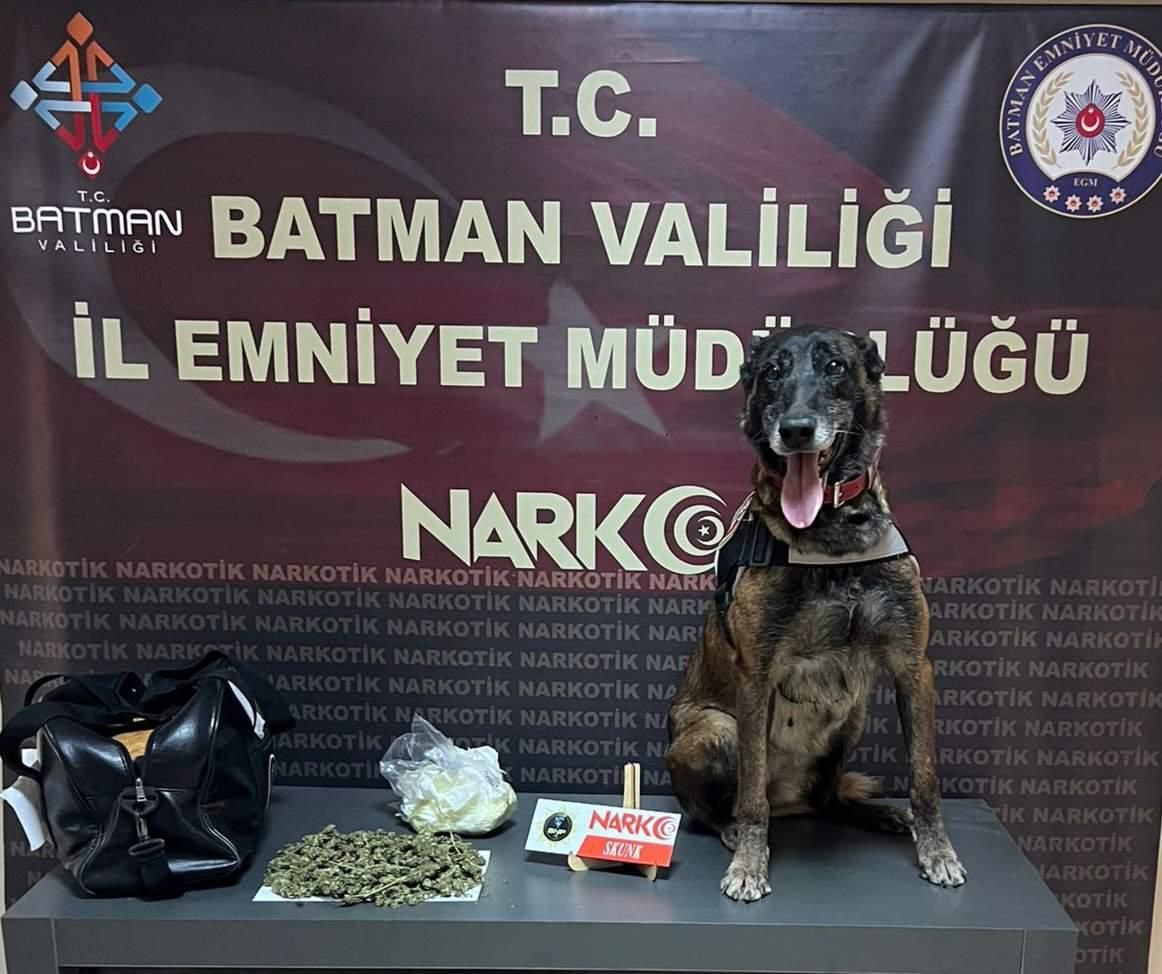 Batman’da durdurulan yolcu otobüsünde skunk madde uyuşturucu yakalandı
