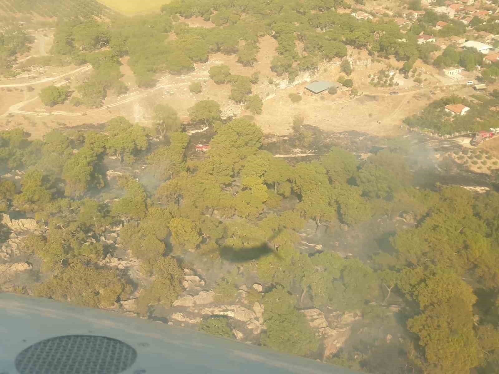 İzmir’de tarım arazisinde çıkıp ormana sıçrayan yangın söndürüldü
