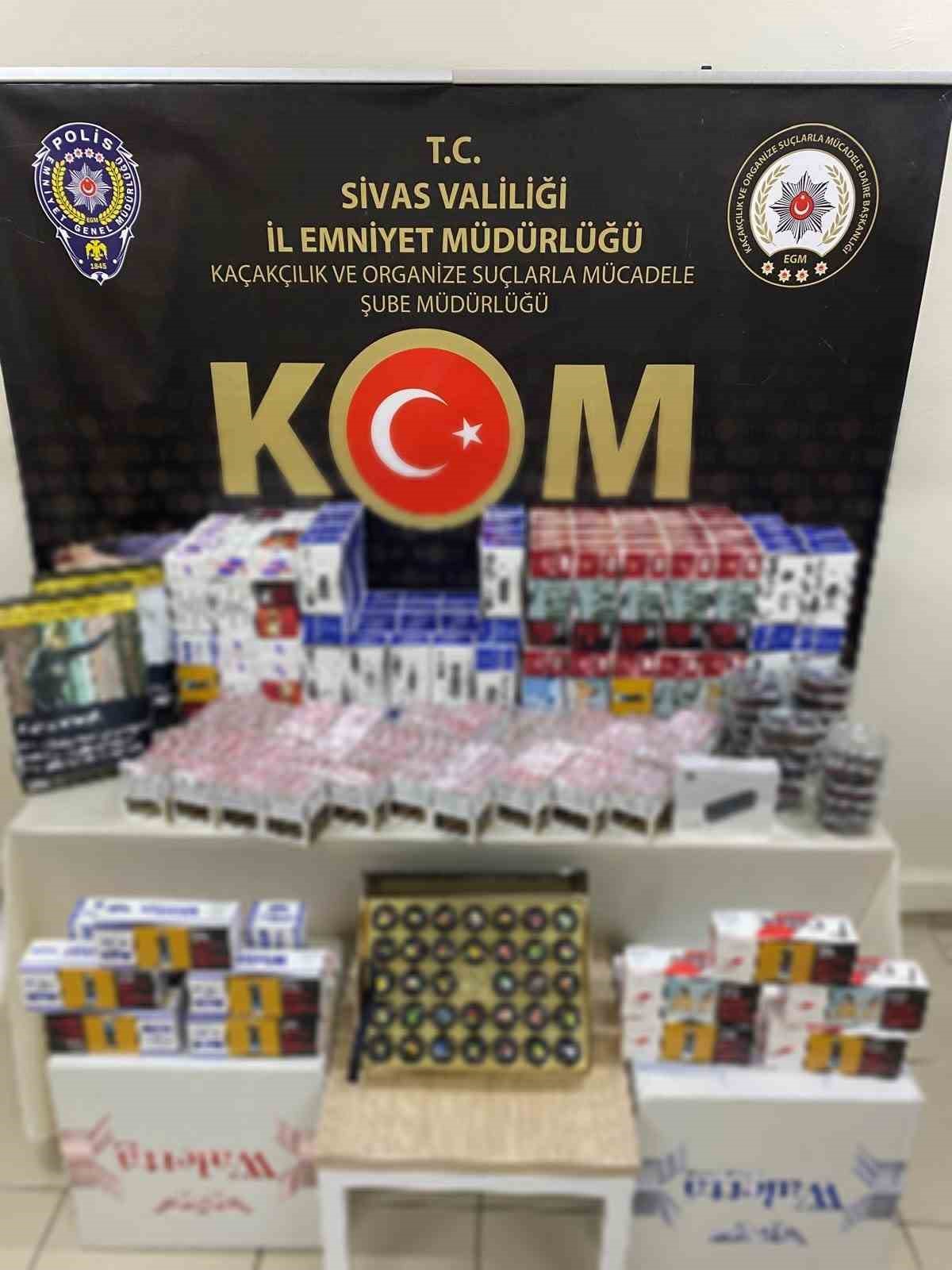 Sivas’ta kaçak tütün operasyonu, binlercesi ele geçirildi
