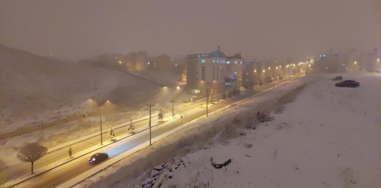 Erzurum’da kar yağışı etkili oldu