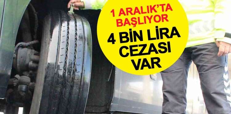 Zorunlu Kış Lastiği Uygulaması 1 Aralık'ta Başlıyor: 4 Bin 69 Lira Cezası Var