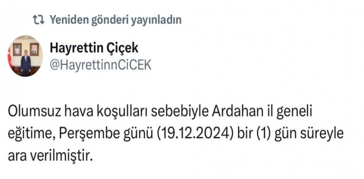 Ardahan’da eğitime kar engeli