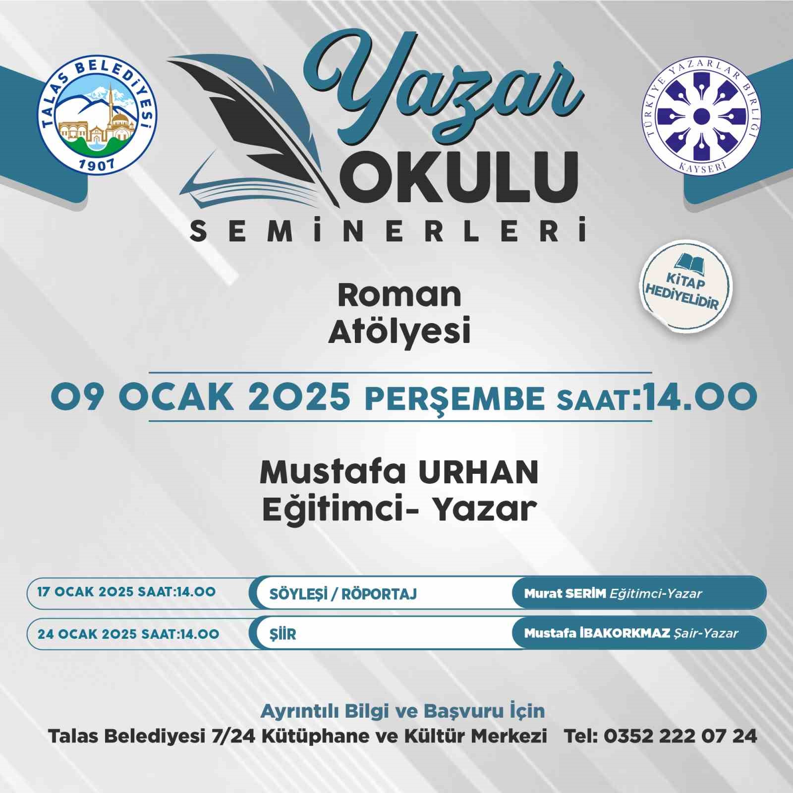 Talas’ın yazar okulu seminerlerinde bu hafta Mustafa Urhan konuk olacak
?v=1