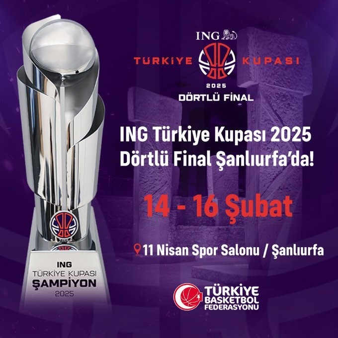 Basketbol Erkekler Türkiye Kupası Dörtlü Finali, Şanlıurfa’da oynanacak
?v=1