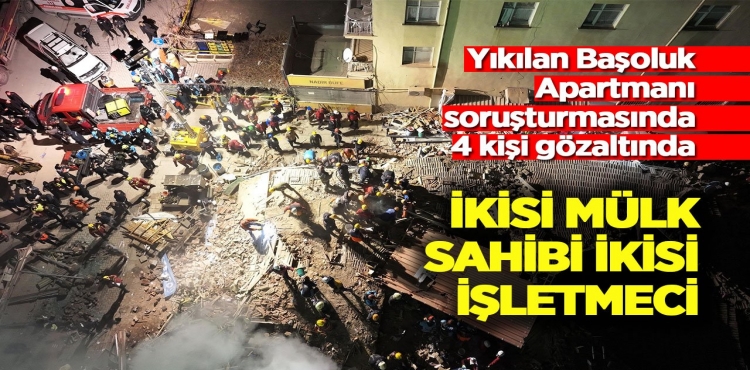 Yıkılan Taşoluk Apartmanı soruşturmasında 4 kişiye gözaltı: 2’si mülk sahibi 2’si işletmeci?v=1