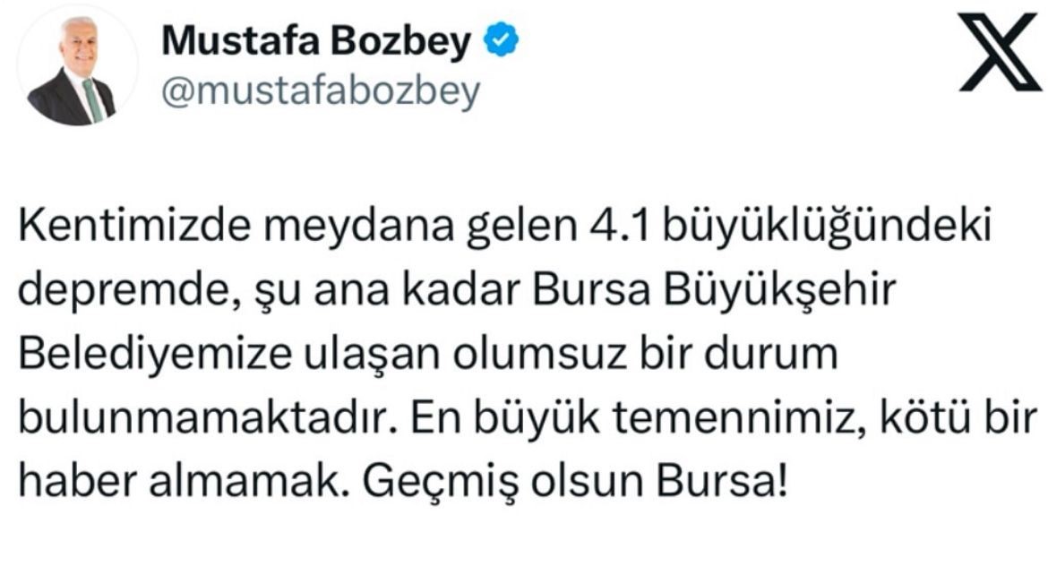 Başkan Bozbey’den deprem açıklaması...
