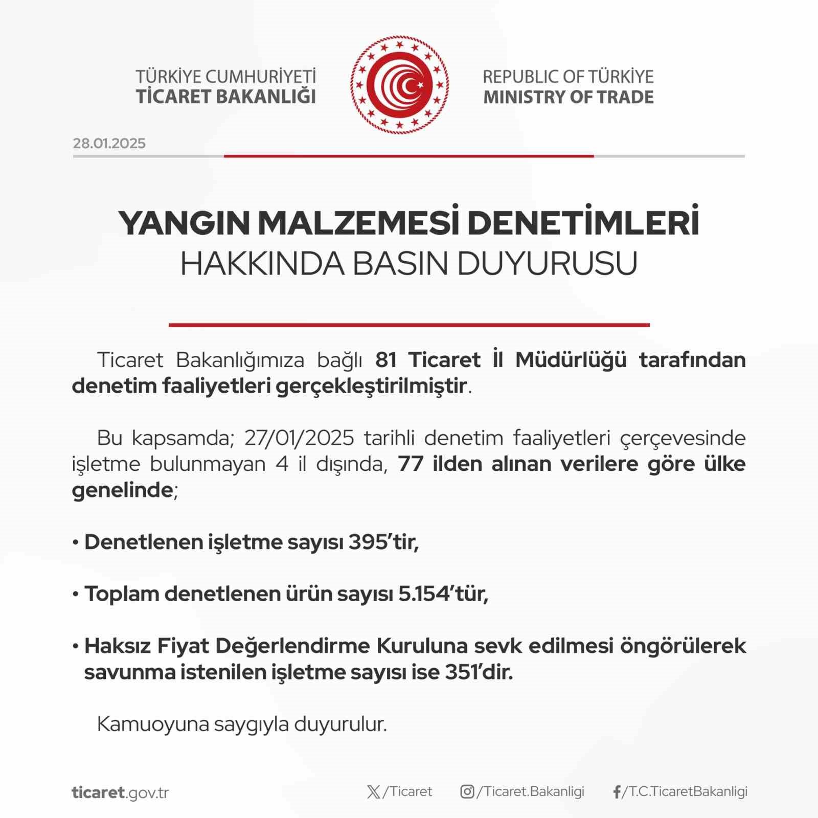 Ticaret Bakanlığından yangın malzemesi denetimi: 351 işletmeden savunma istendi
?v=1