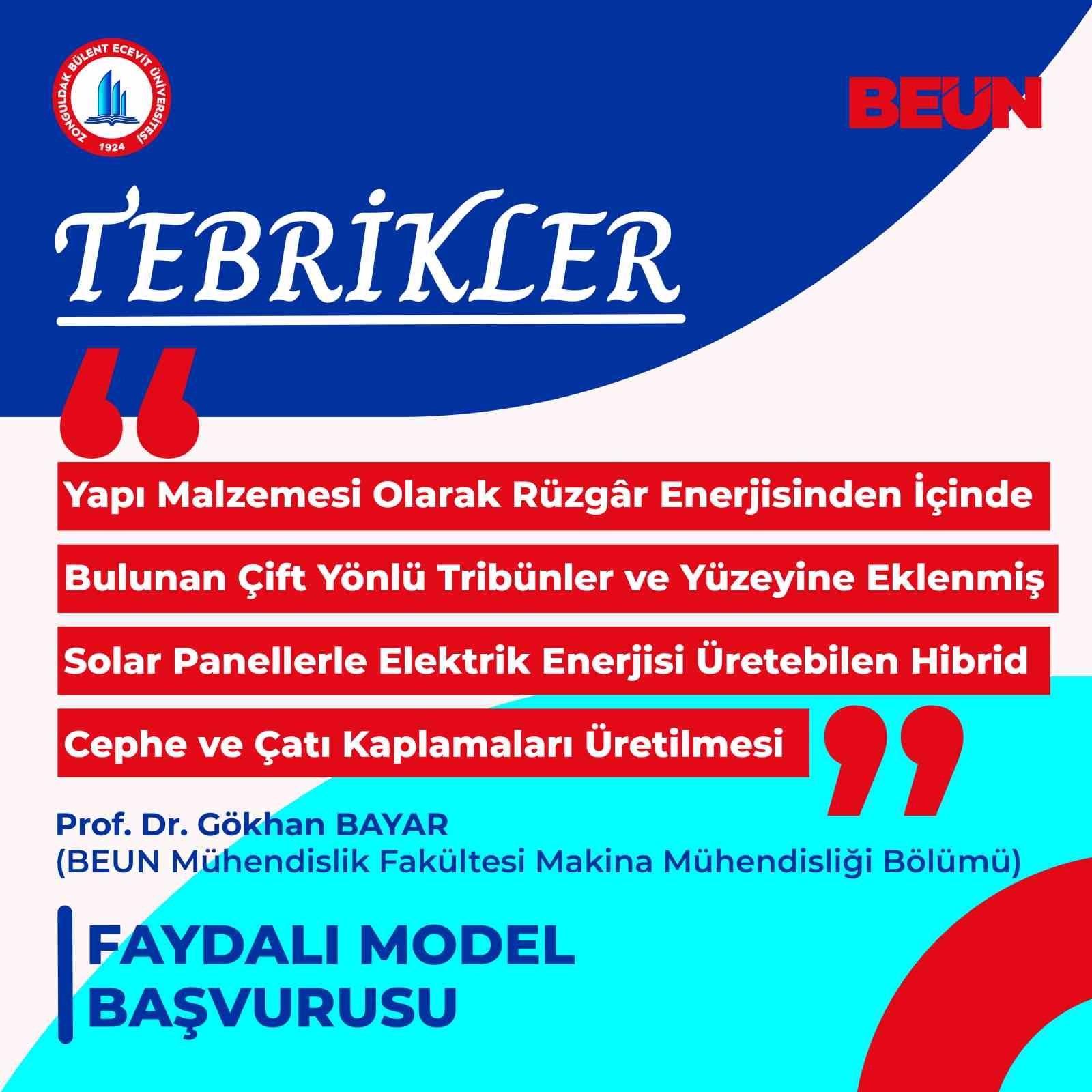 BEUN Öğretim Üyesi Prof. Dr. Bayar’ın çevre dostu faydalı model başvurusu tescillendi
?v=1