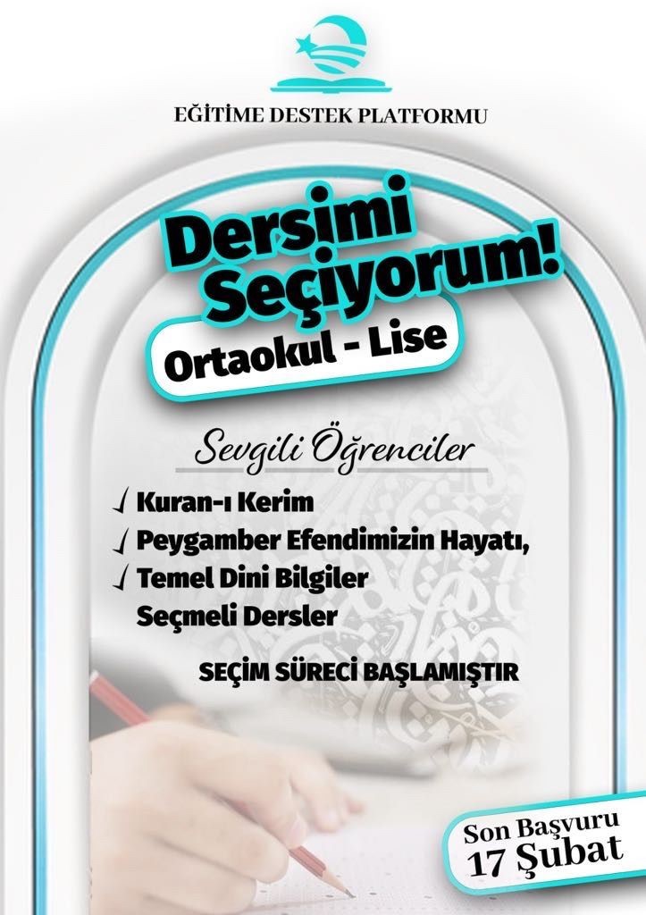 Eğitime Destek Platformu’ndan gençlere seçmeli ders hatırlatması
?v=1