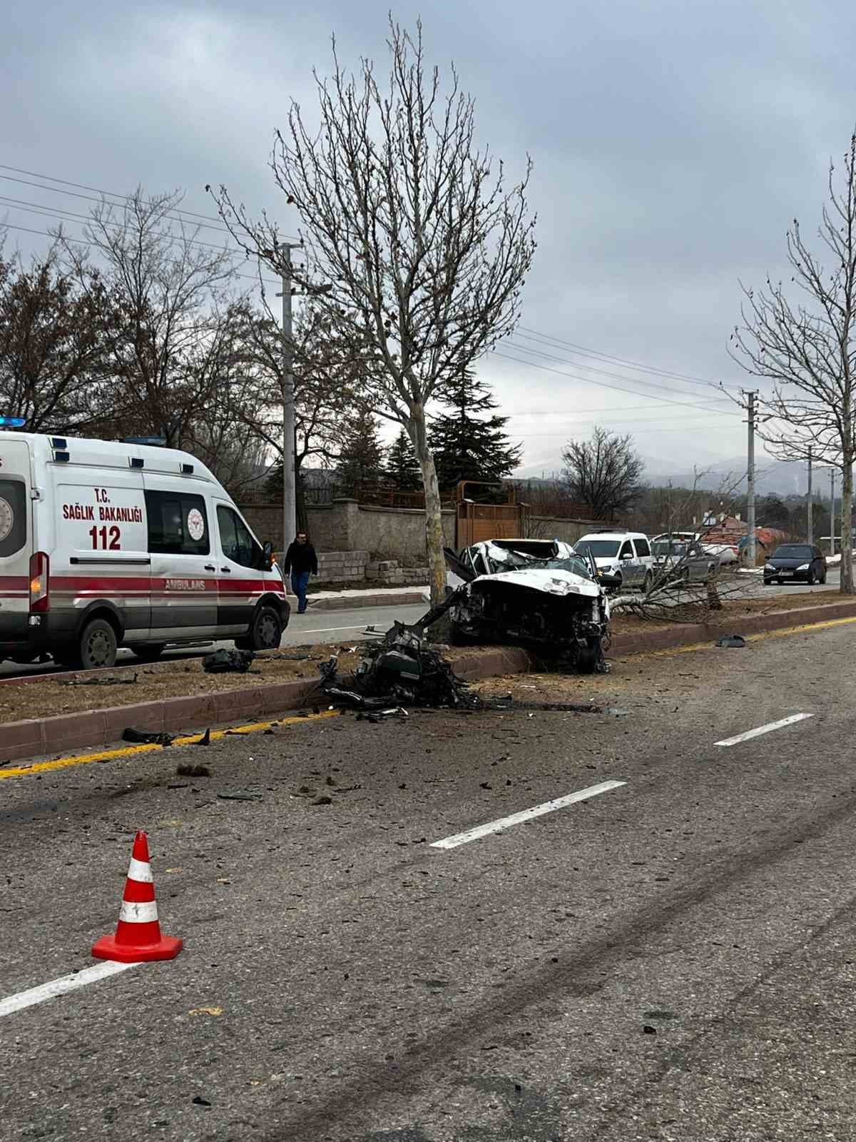 Kontrolden çıkan otomobil ağaca çarptı: 1 yaralı
