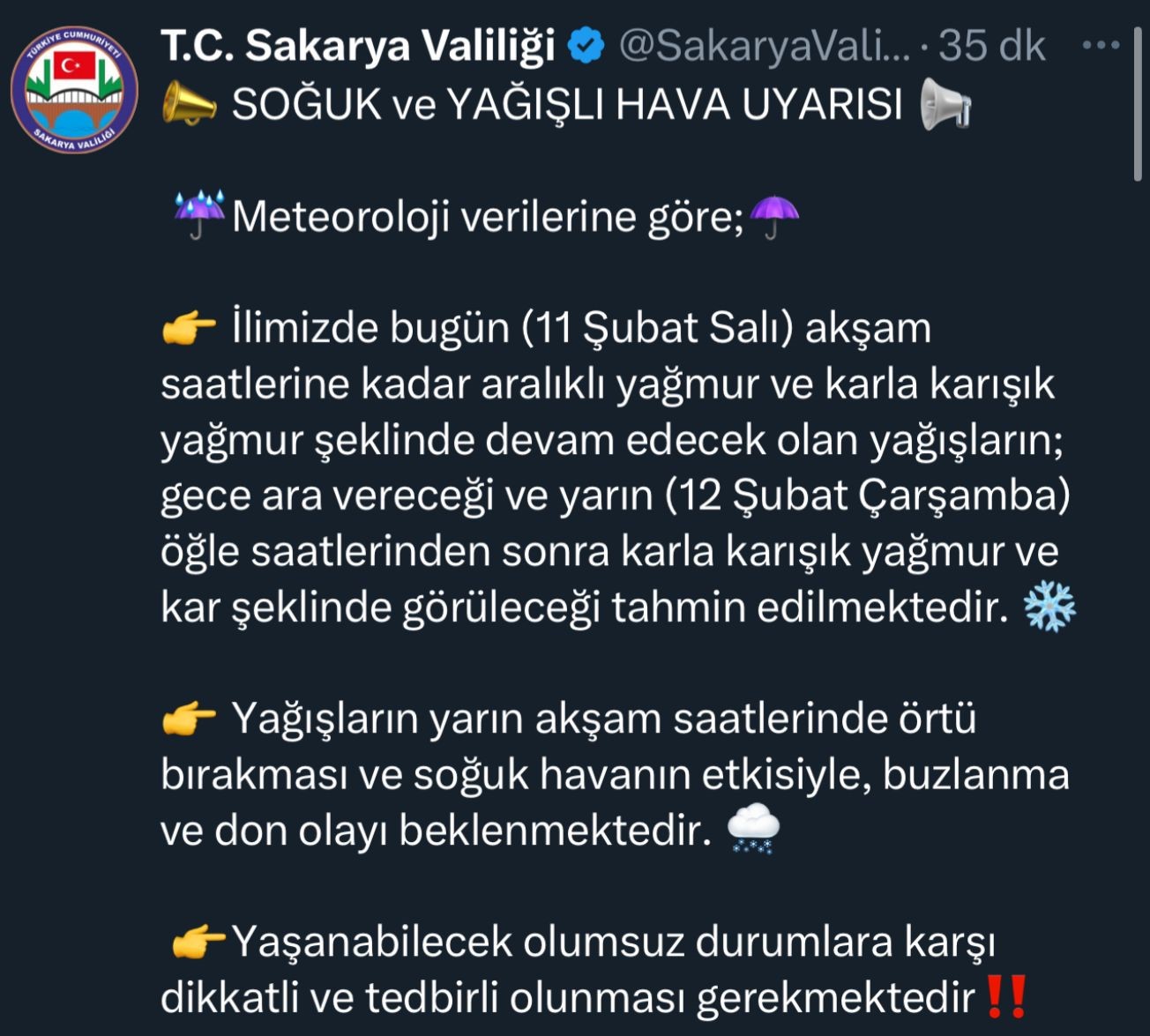 Sakarya’da soğuk ve yağışlı hava uyarısı
?v=1