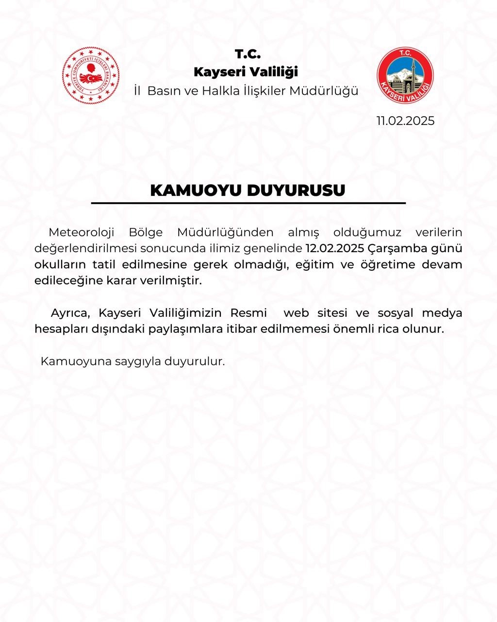 Kayseri’de eğitime kar tatili yok
?v=1