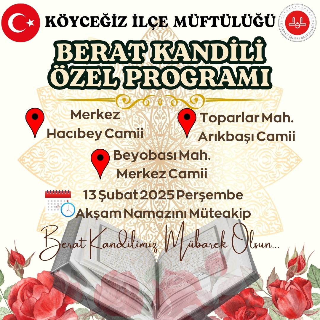 Köyceğiz’de Berat Kandili, özel programlarla idrak edilecek
?v=1