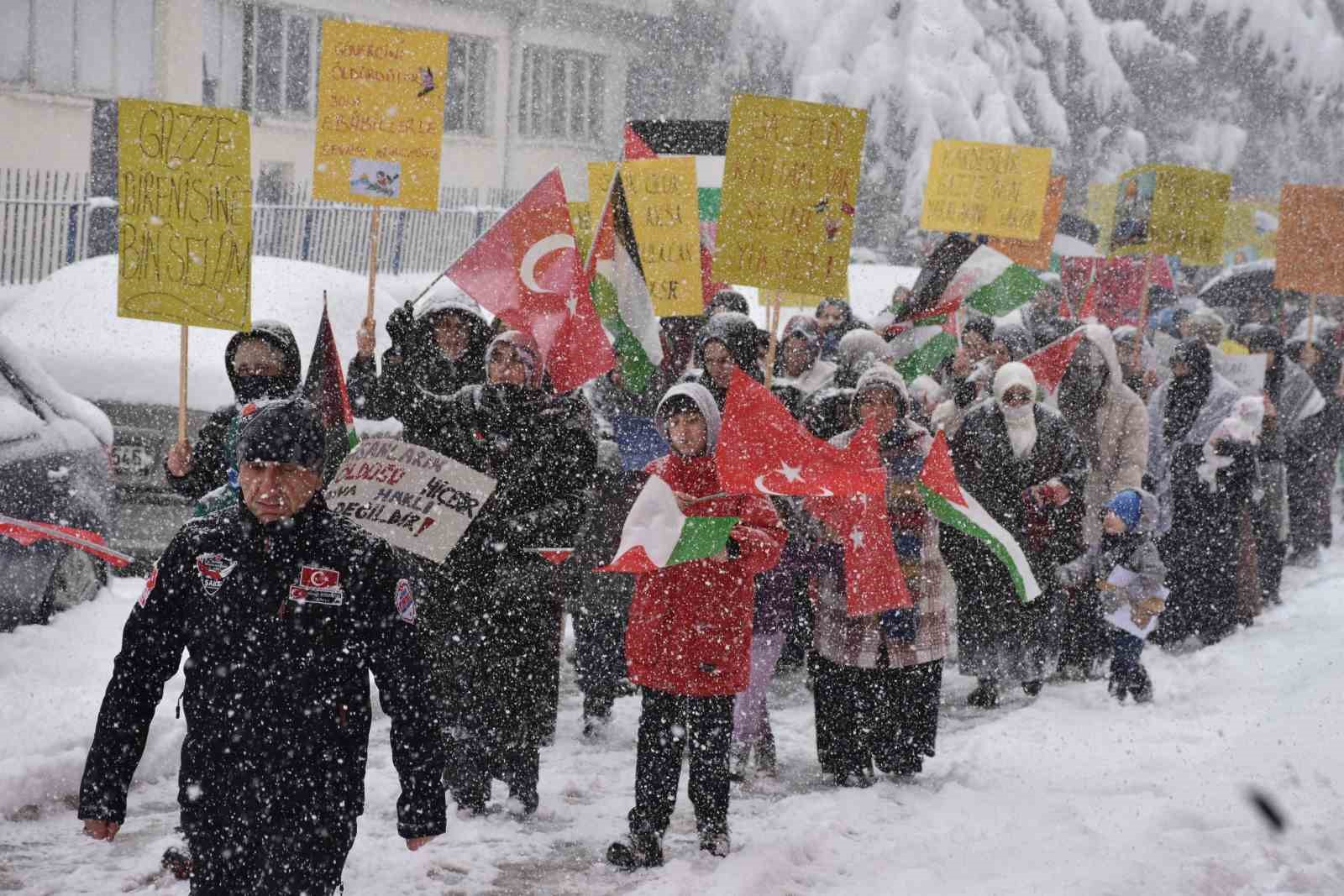 Yoğun kar yağışının altında insan seli: Gazze için tek yürek oldular
?v=1