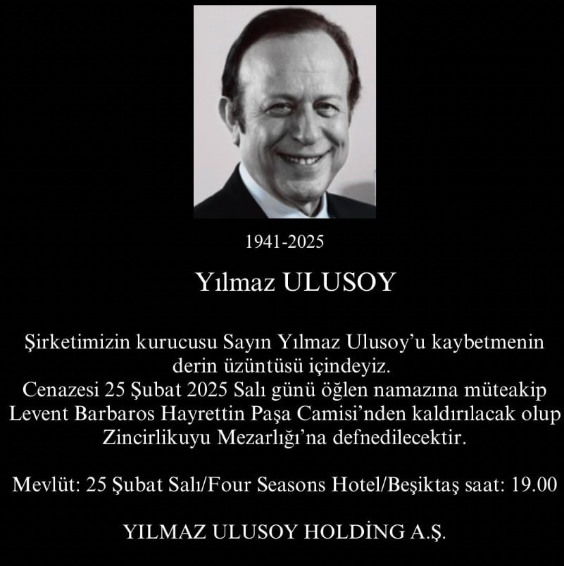 İş insanı Yılmaz Ulusoy hayatını kaybetti
?v=1