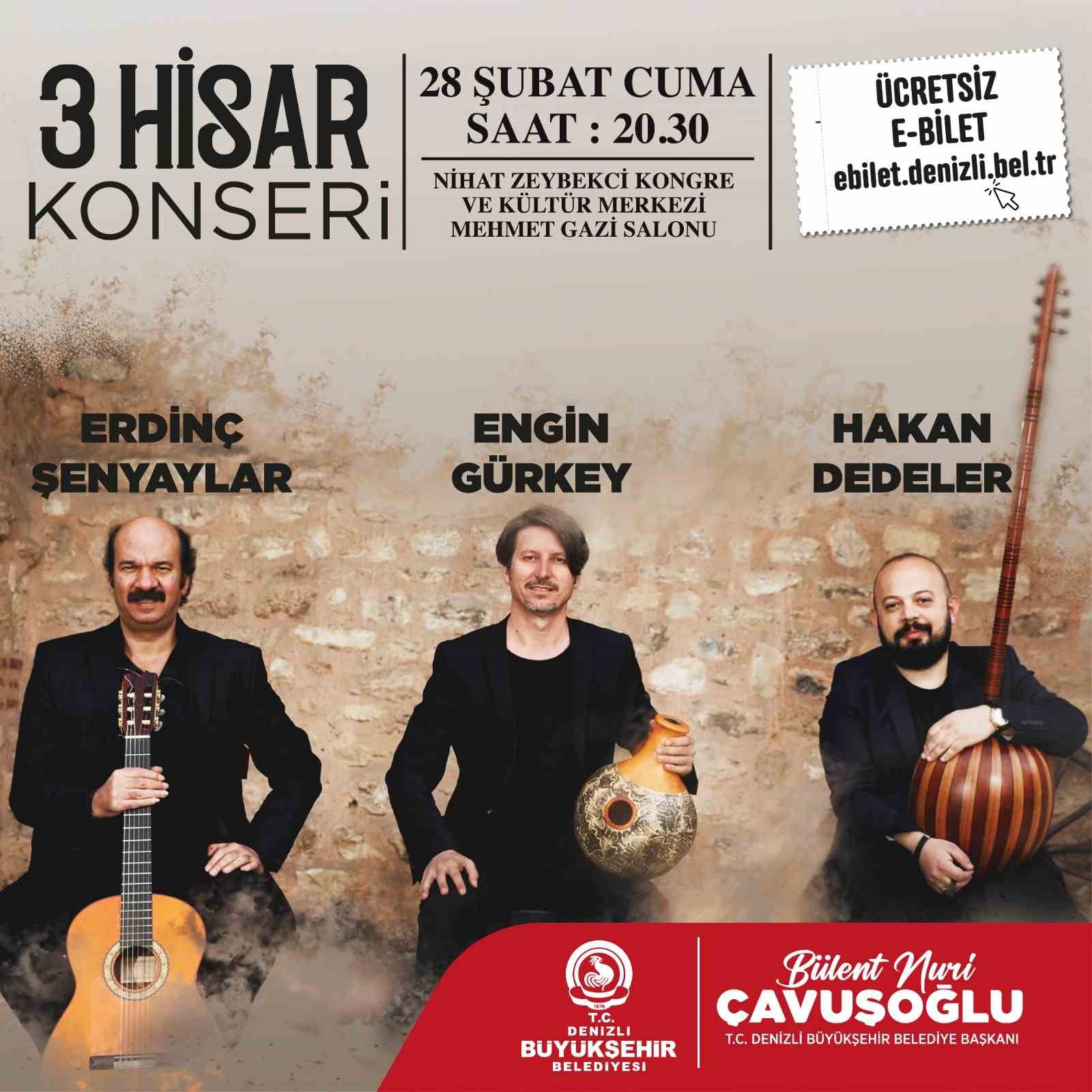 Denizli’de 3 Hisar grubu müzikseverlerle buluşacak
?v=1