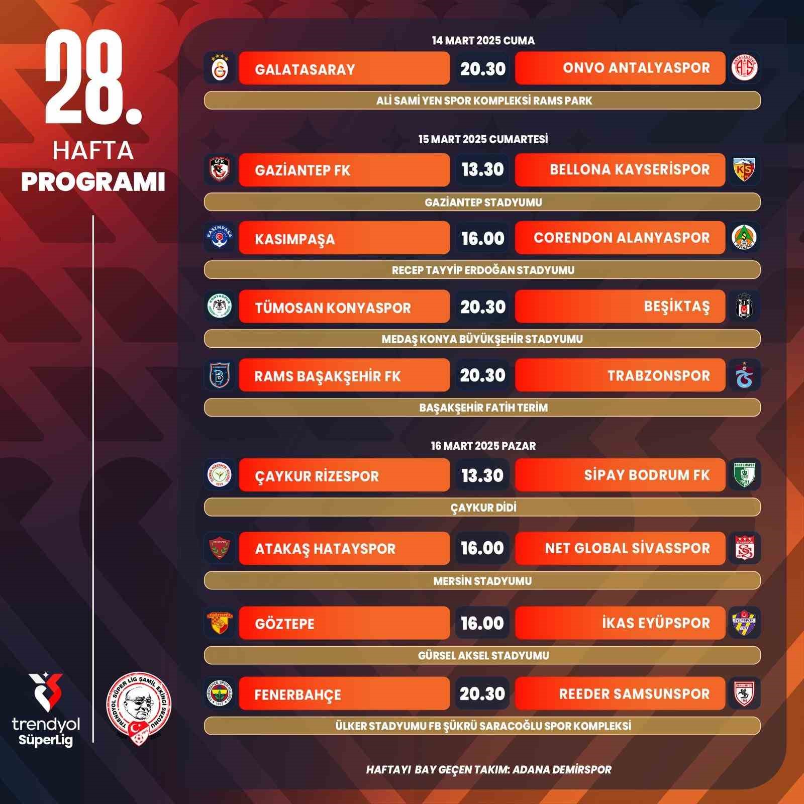 Süper Lig’de 28. haftanın programı belli oldu
?v=1