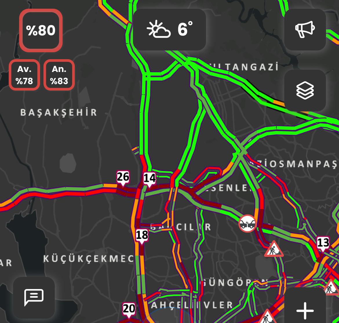 İstanbul’da trafik yoğunluğu yüzde 80’e ulaştı
?v=1