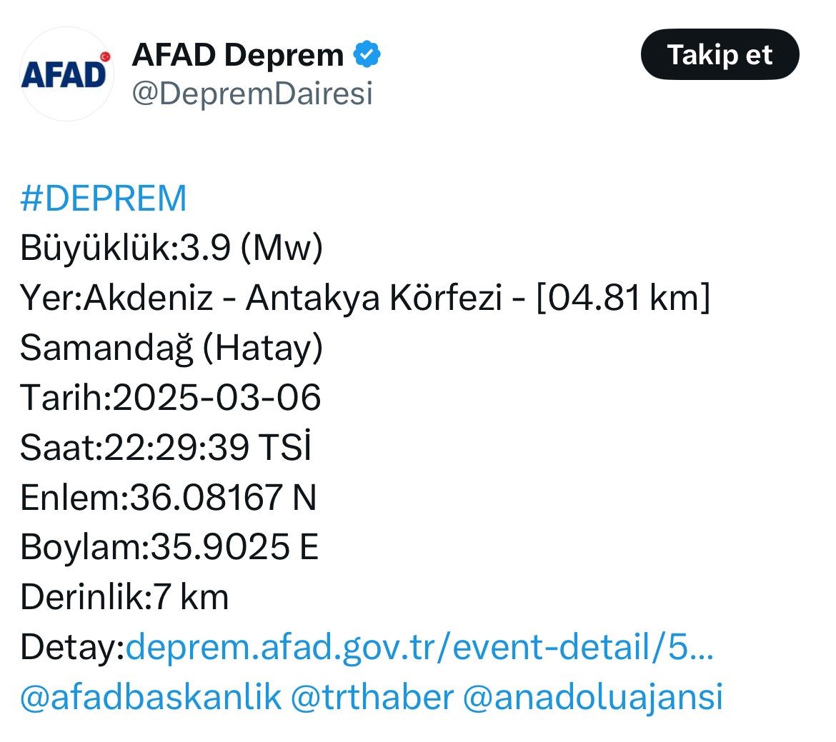 Hatay’da 3.9 büyüklüğünde deprem
?v=1