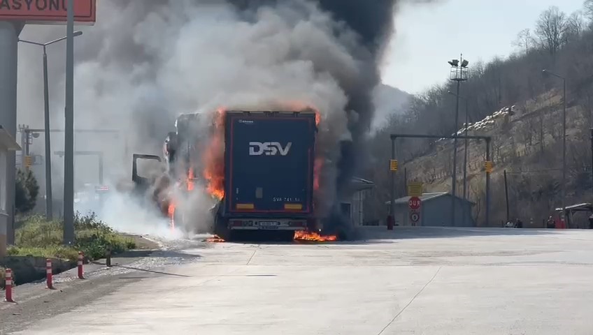 Karton yüklü tır, Karayolları Denetleme İstasyonu’nda alevlere teslim oldu
?v=1