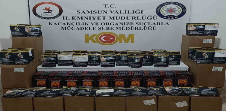 Samsun’da kaçak tütün ve nargile kömürü ele geçirildi?v=1