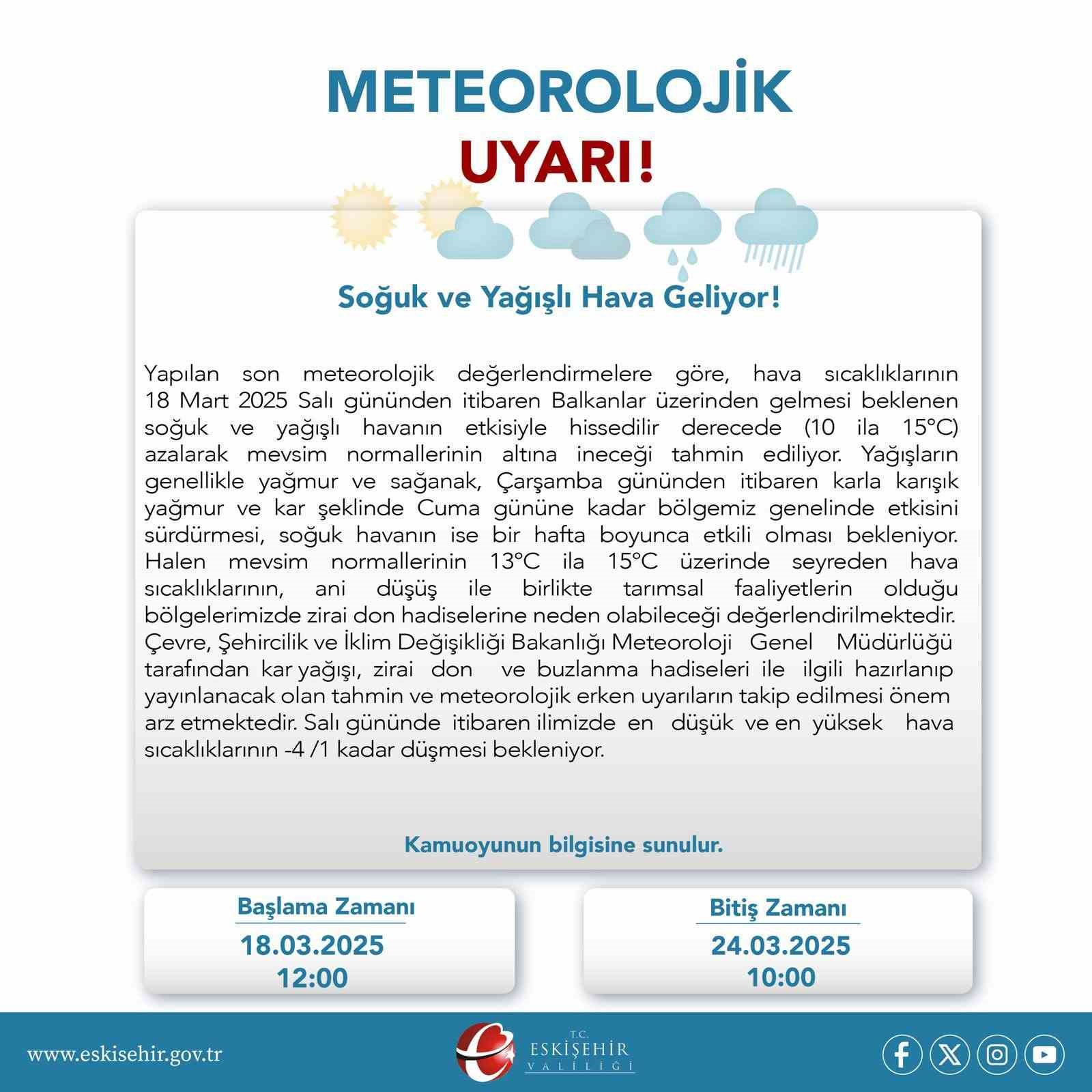 Eskişehir Valiliği’nden meteoroloji uyarı
?v=1