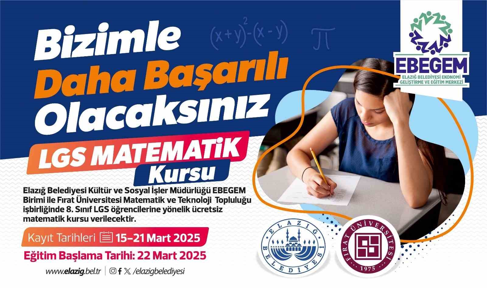 Elazığ’da LGS’ye hazırlanan öğrencilere ücretsiz matematik kursu
?v=1